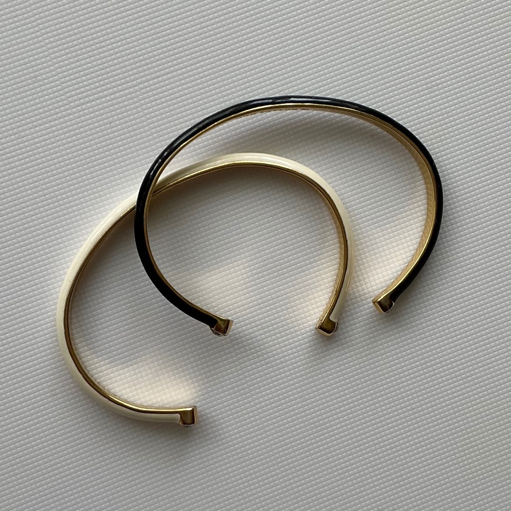 Ann Taylor Cuff bracelets White and Black With Rhinestones